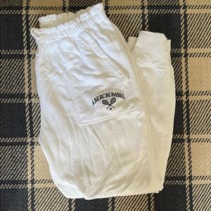 Abercrombie White Jogger Sweatpants